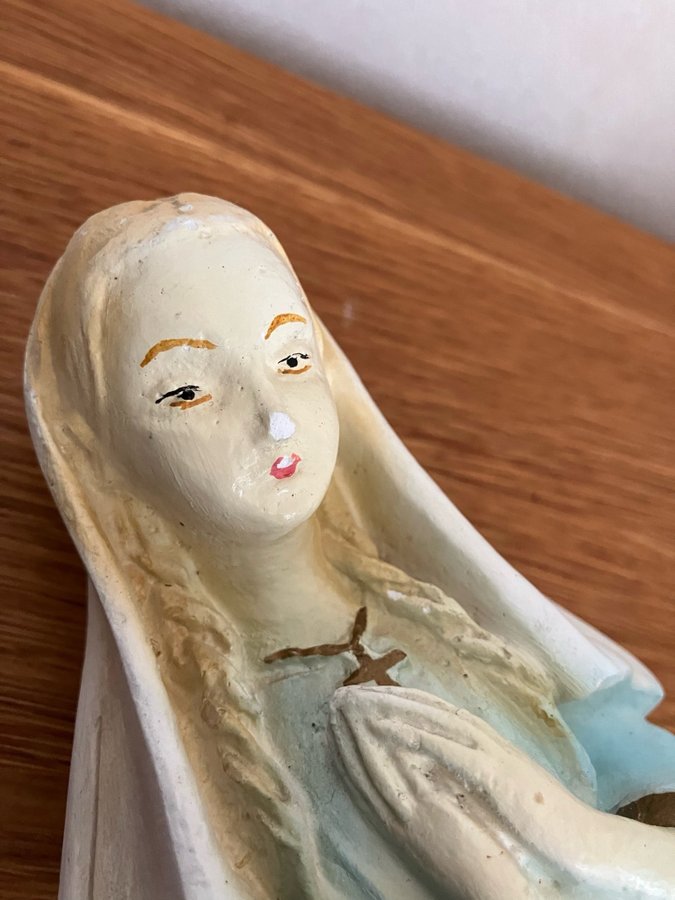 Madonna Äldre gipsfigur