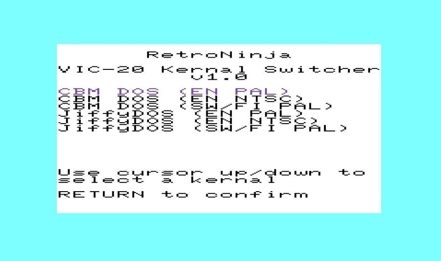 Menystyrd kernalswitch med JiffyDOS för VIC-20