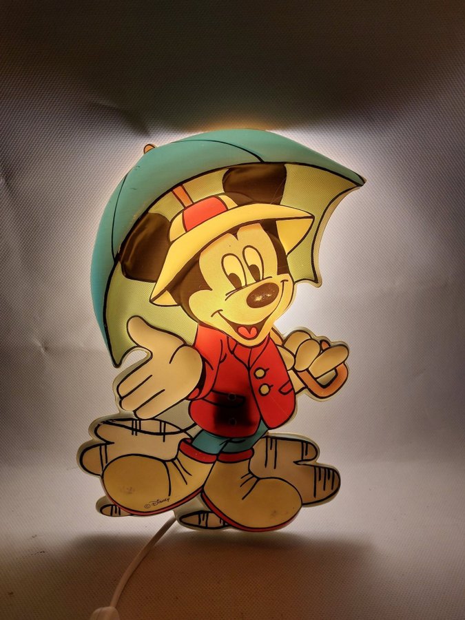 Vägglampa musse pigg Disney vintage lampa