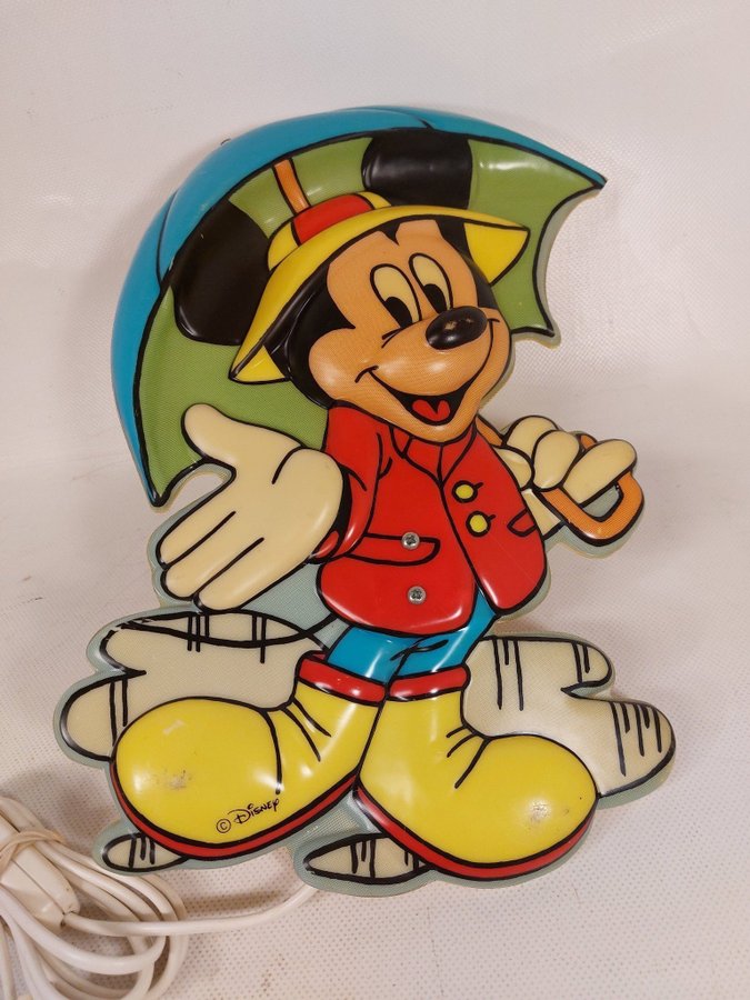 Vägglampa musse pigg Disney vintage lampa