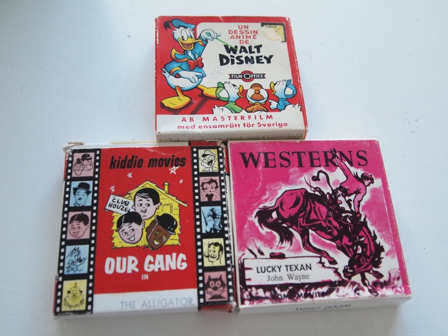 KALLE ANKA DISNEY JOHN WAYNE OUR GANG SCOOBY DOO 4ST SUPER 8 FILMER SET