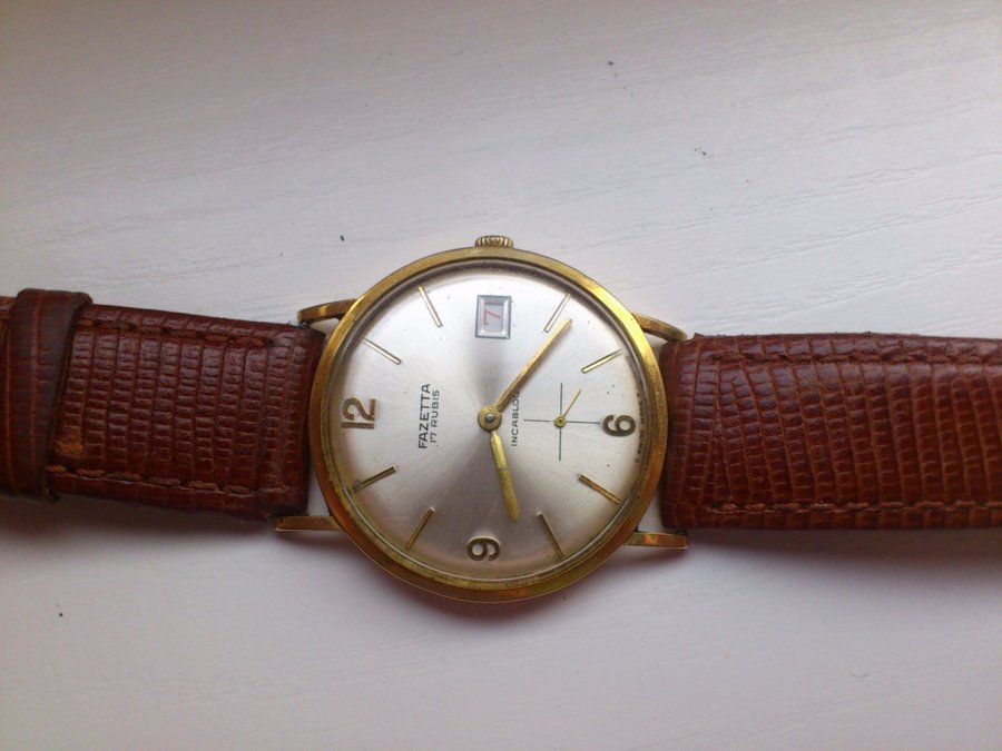 Gold '' 750 - 18 K '' wristwatch '' F A Z E T T A '' Diameter 34 mm