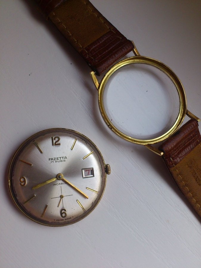 Gold '' 750 - 18 K '' wristwatch '' F A Z E T T A '' Diameter 34 mm