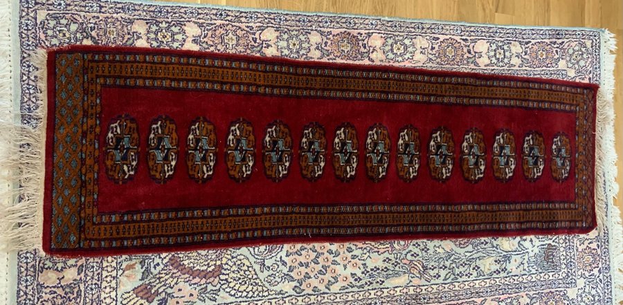 Jättefin orientalisk handknutten äkta matta L150 cm B47