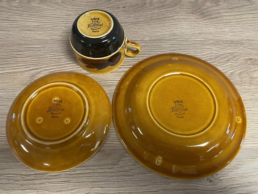 Retroservis Rörstrand ”TUNA” 5 kaffesetdesign Carl Harry Stålhane 1960 tal