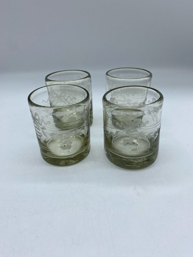 4st Likörglas Antik Reijmyre Glas Konstglas