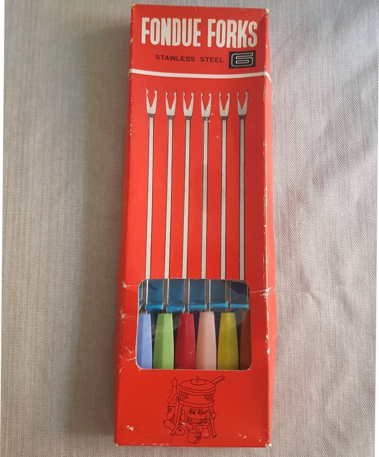 Fondue forks/ gafflar 60-70tal Vintage i perfekt skick  25cm långa