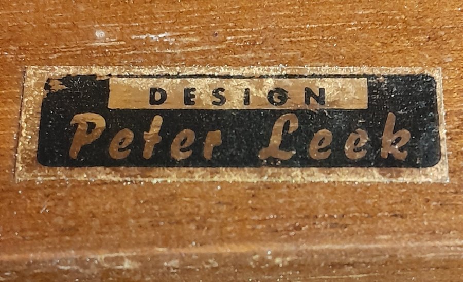 RETRO 60/70-tal TAKLAMPA PETER LEEK TEAK GLAS ETIKETT LAMPA BELYSNING INREDNING