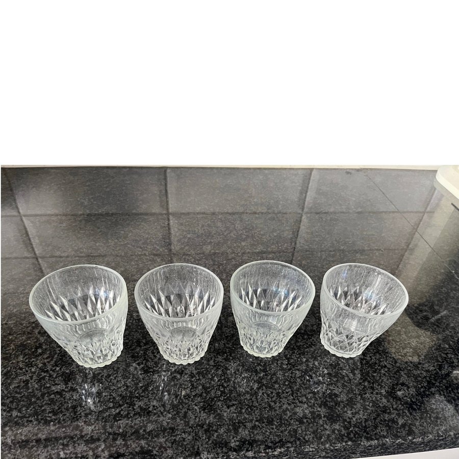 Vereco France Lulli Stora Dricksglas Retro 4 st Glas 8 cm