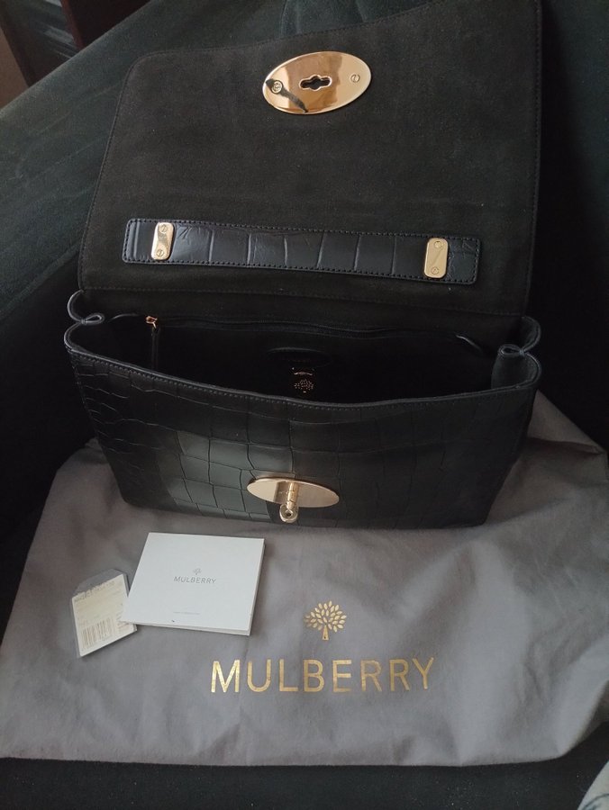 Mulberry Lily storlek medium croco Svart i nyskick mycket elegant