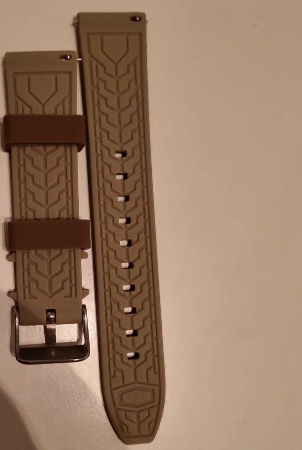 Gummi klockarmband 20mm brunt/beigh grå Blancpain X Swatch