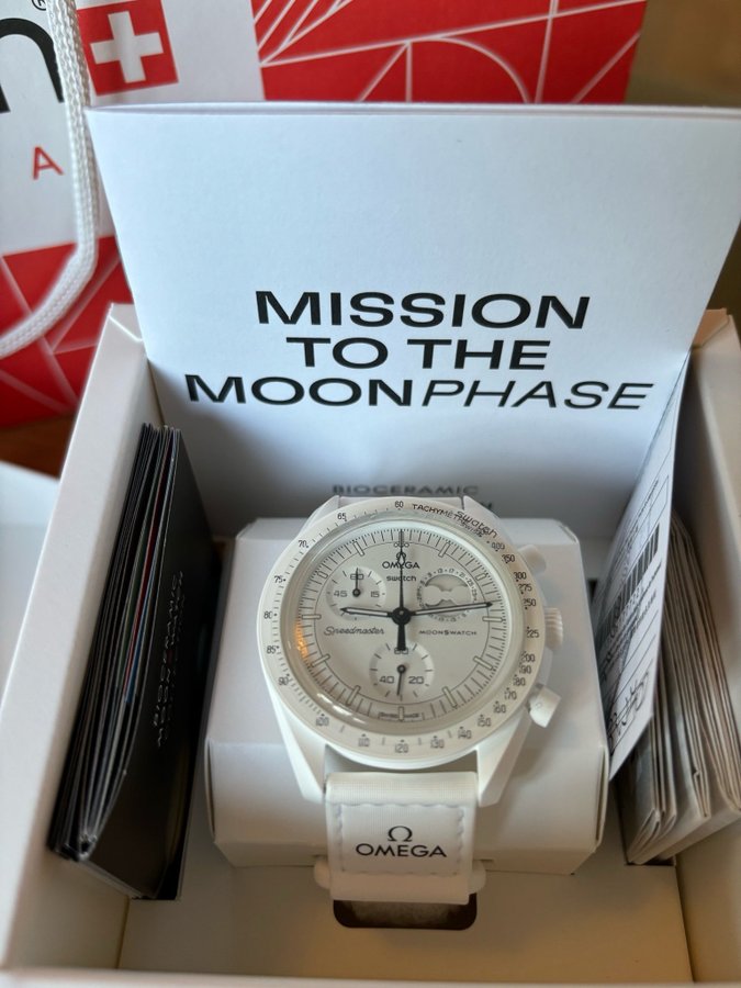 Omega X Swatch Moonswatch Moonphase Full Moon Snoopy Fullset Ny Klocka