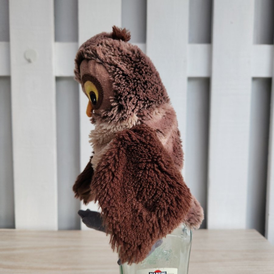Owl Hand Puppet Brown Plush Stuffed Animal Toy IKEA Retired