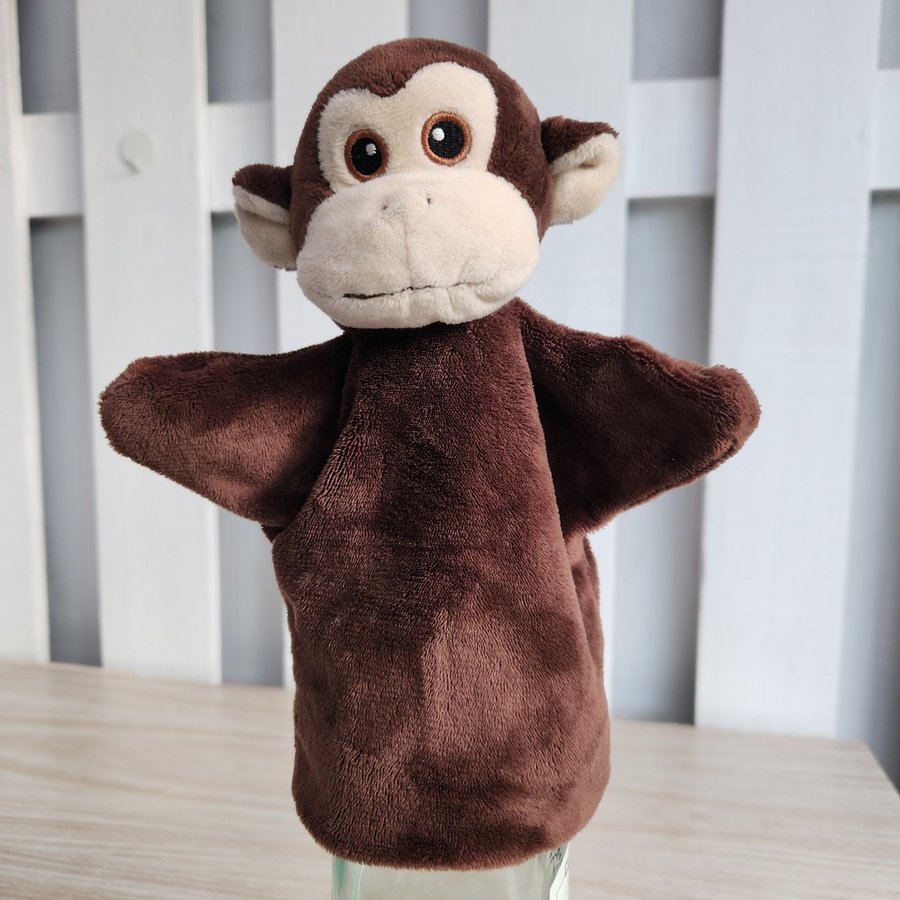 Nature Planet Monkey Hand Puppet Brown Plush Stuffed Animal Toy