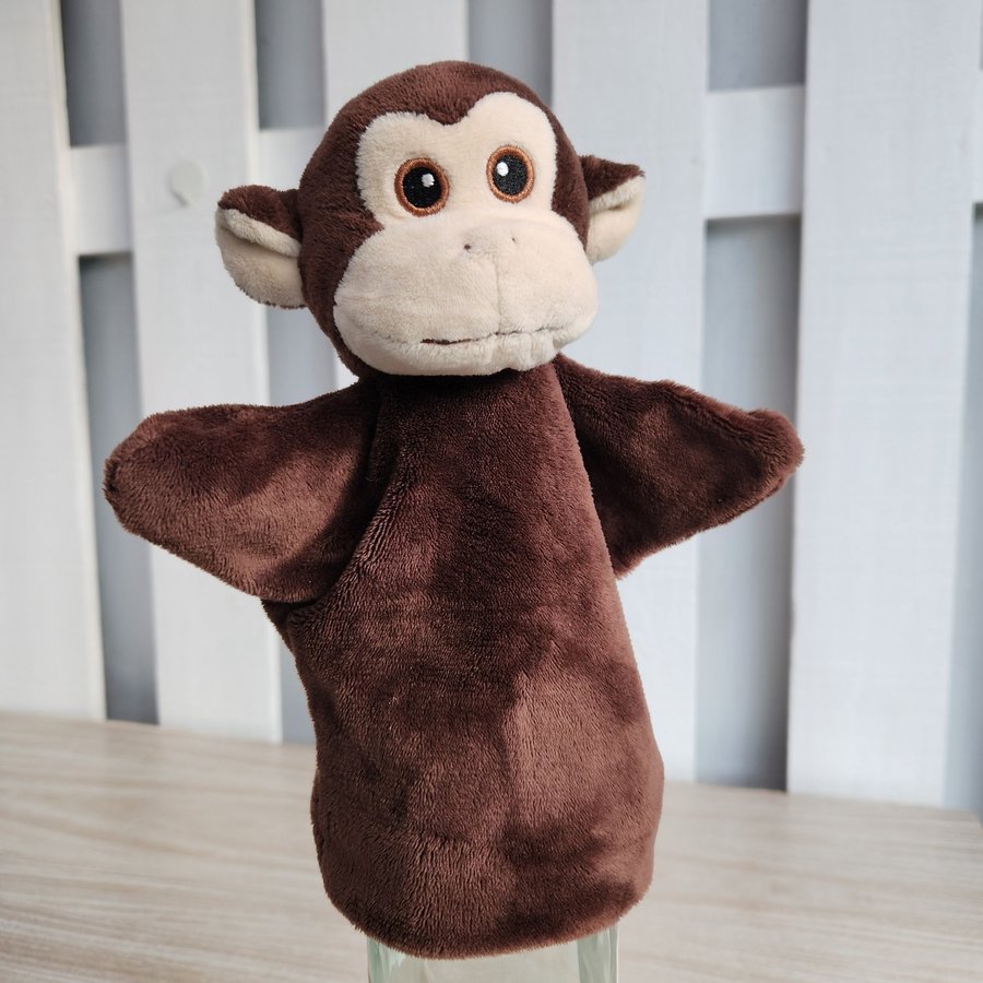 Nature Planet Monkey Hand Puppet Brown Plush Stuffed Animal Toy