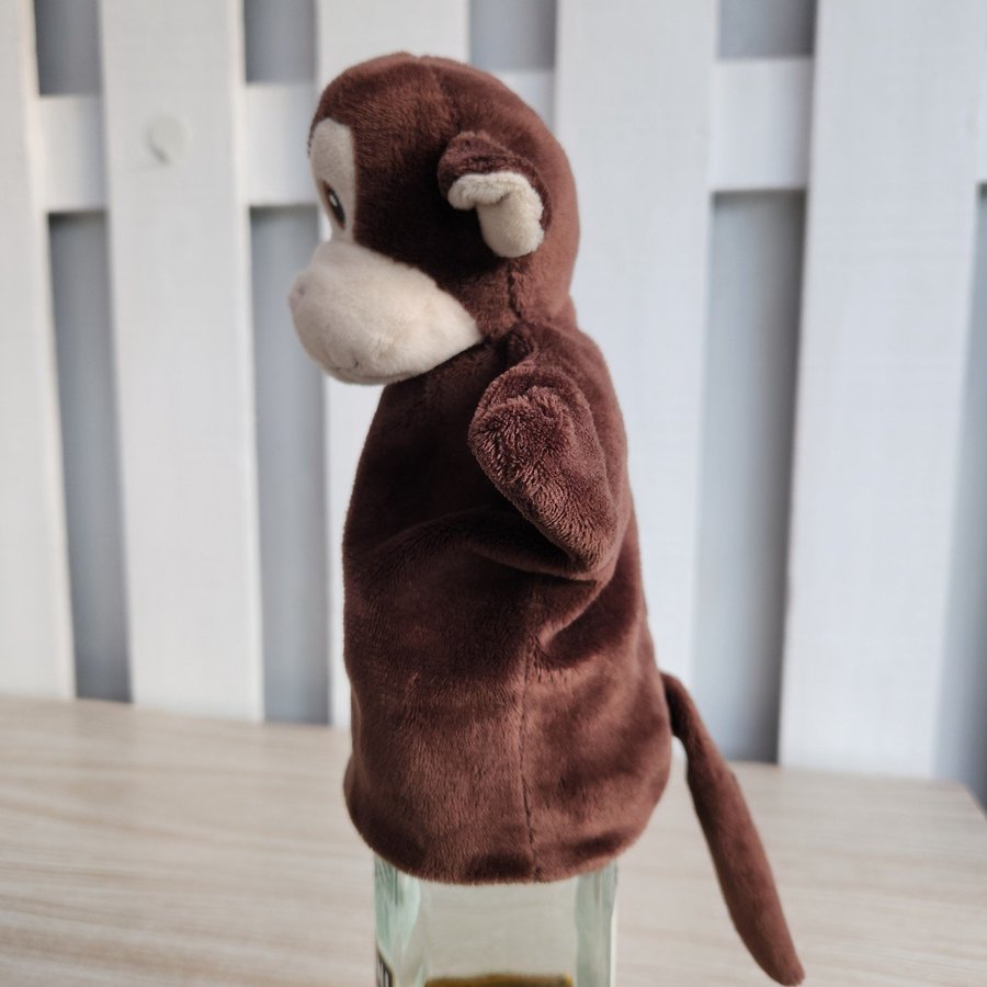 Nature Planet Monkey Hand Puppet Brown Plush Stuffed Animal Toy