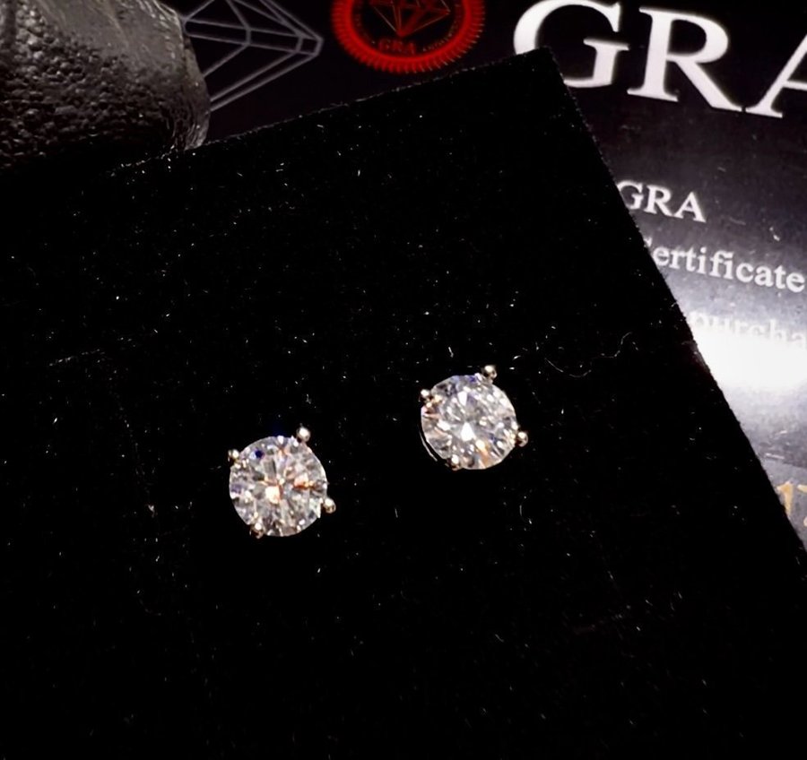 2st 05ct Örhängen Äkta VVS-D Color Moissanite-Diamant