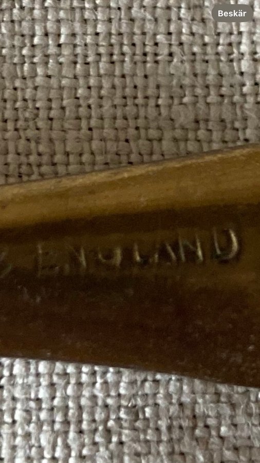 Äldre skohorn i mässing längd 47 cm Peerage England retro Vintage Skepp