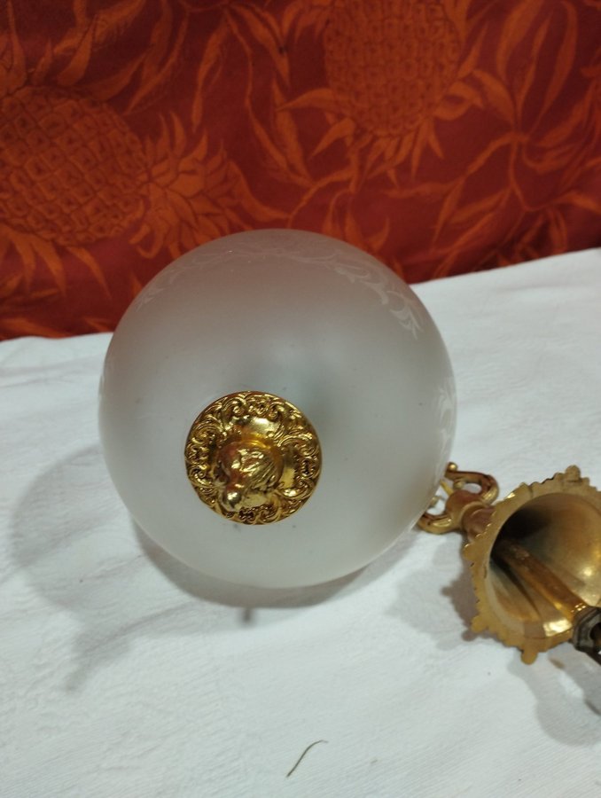 Antique art deco ball pendant light