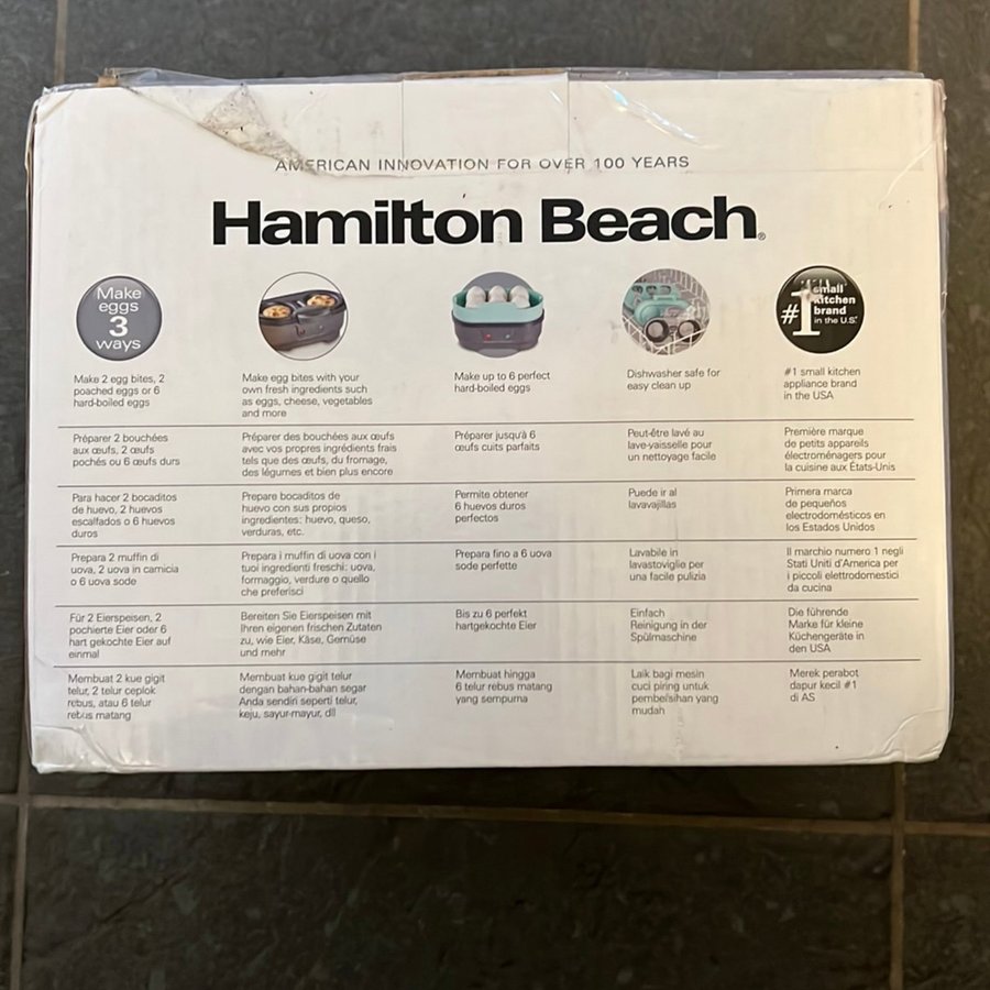 Hamilton Beach äggkokare som även gör omelett Nypris 520kr