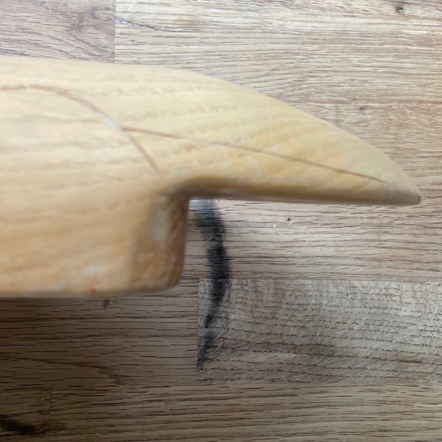 Vette vettar bulvan handgjord fågel av trä omålad signerad välgjord