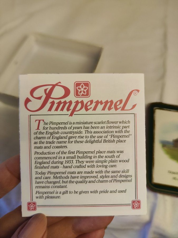 10 st Glas underlägg - Originalförpackning - Pimpernel - England