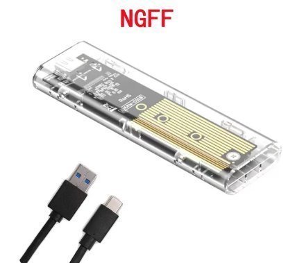 M2 NGFF PCIe SATA SSD-fodral Klart USB Typ C