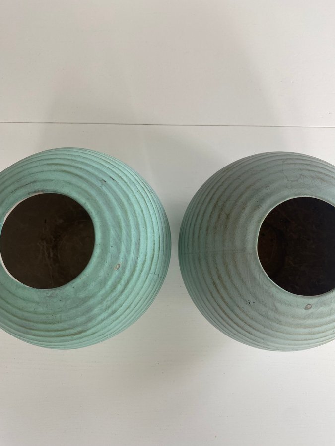 Två runda vaser i keramik Äldre Ikea design Retro Vintage