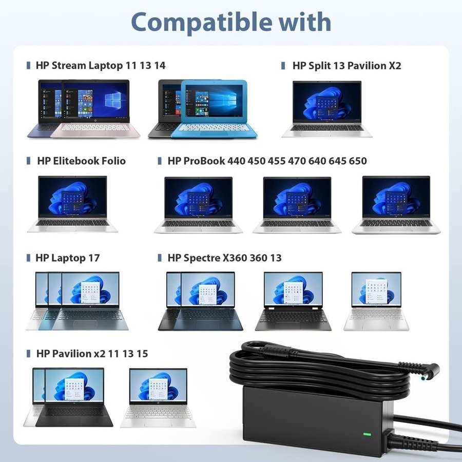 NY 45W Laddare kompatibel: HP EliteBook/Probook/Envy/Pavilion mfl