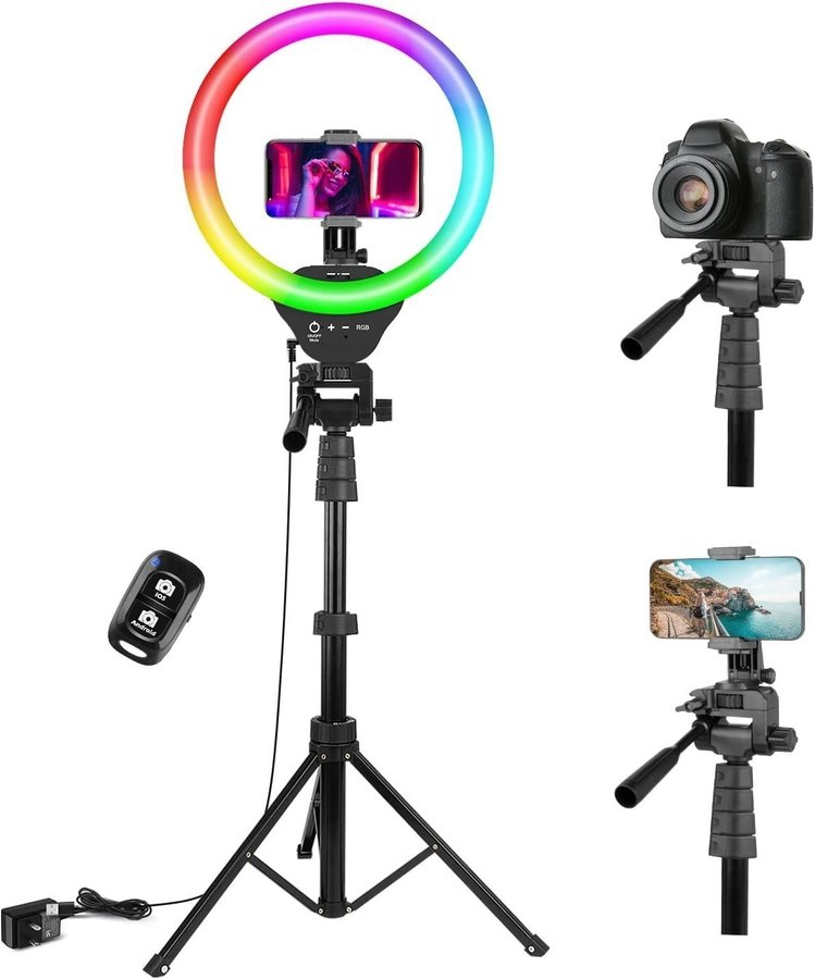 NY 170cm/12 tums ringlampa tripod | RGB | Fjärrslutare | Ordpris 529kr