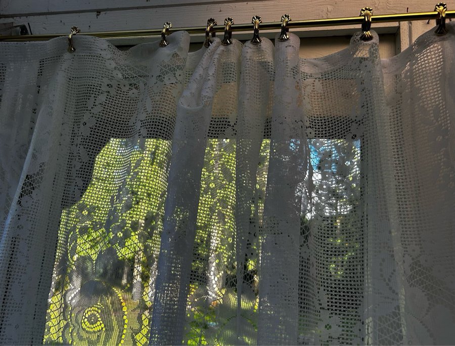 2 luftiga gardiner retro tidlösa fantastisk fina spets panelgardiner