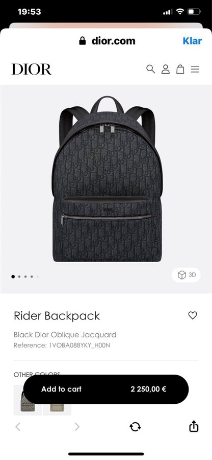 Dior Rider Backpack