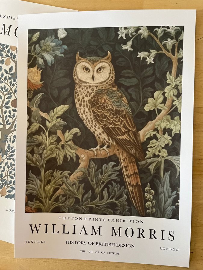 Poster A3 William Morris ”Owl Print”