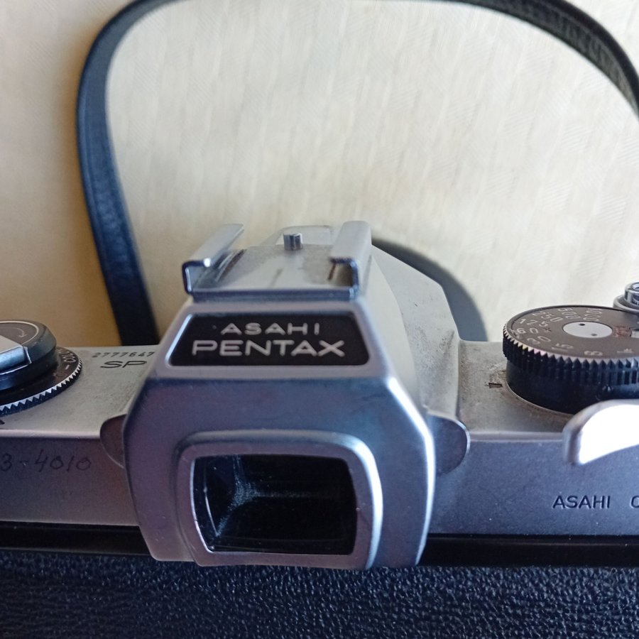 Asahi Pentax Spotmatic SP kamera med objektiv kort annons