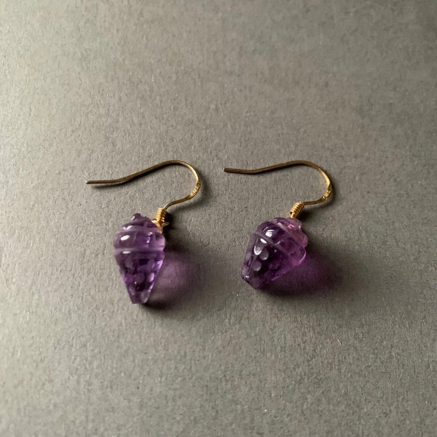 Energy Guardian Jewelry - Amethyst Ice Cream Cone Earrings |Amethystörhängen|