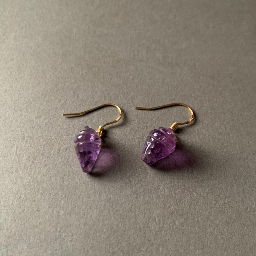 Energy Guardian Jewelry - Amethyst Ice Cream Cone Earrings |Amethystörhängen|