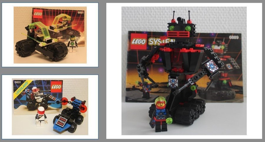 Tre LEGO-byggsatser Space 68316851 och 6889