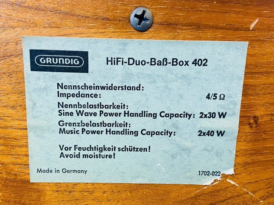 Grundig Duo bassbox 402
