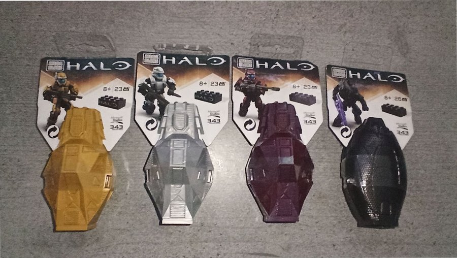 4st Oöppnade Mega Bloks Halo Metallic Series IV Drop Pods från 2016
