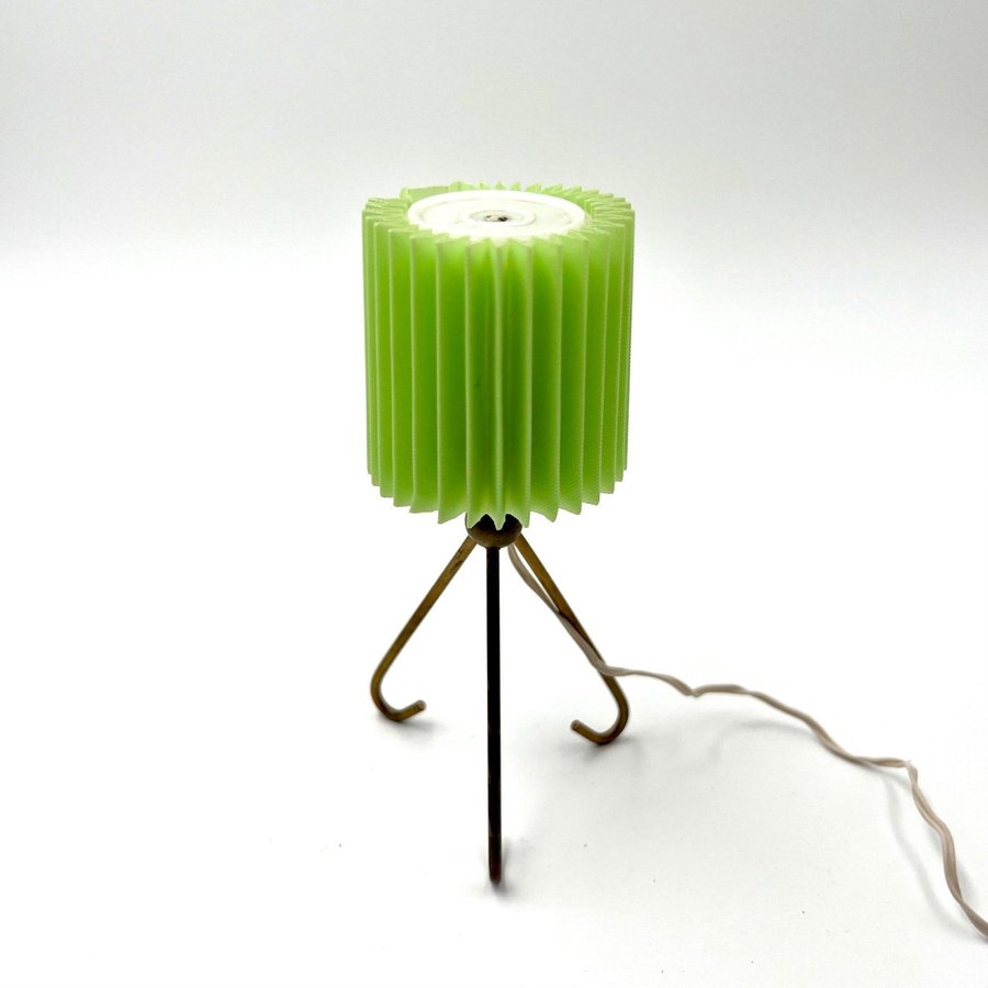 Hahn från Tyskland- ovanlig grön plisserad golvlampa från 1963