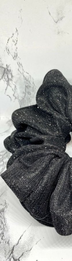Svart glittrig / glitter överdimensionerad Scrunchie Enchanted Scrunch HELT NY