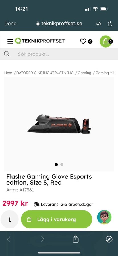 Helt ny Flashe gaming glove i kolifiber 2997sek