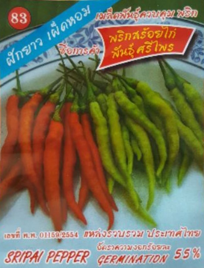 Thai Prik Soi Gai "Sri-pai Pepper" Chili 5 frön
