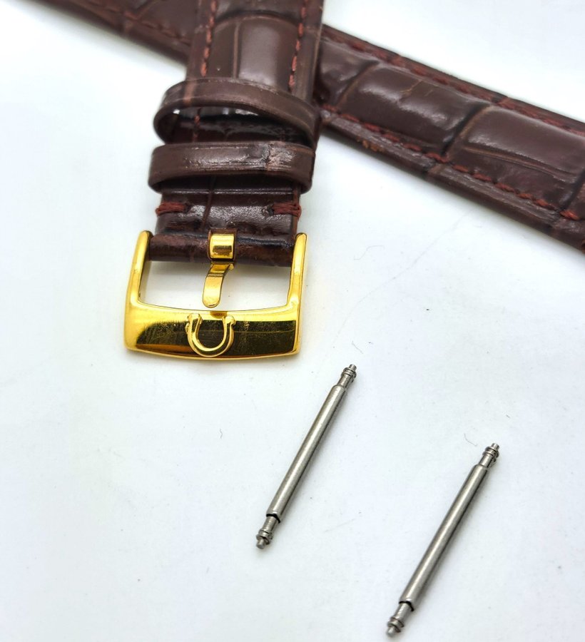 Omega Genuine Leather Watch Strap Brown 18mm