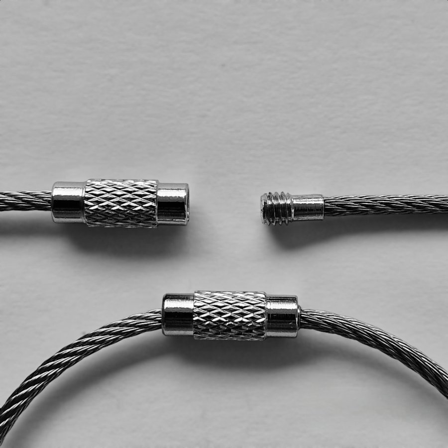 Multifunktional Stainless Steel Cable Wire ring with Screw Buckle | Keyring