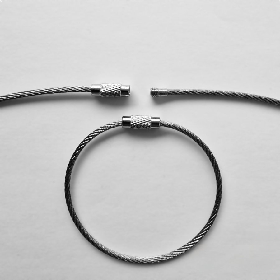 Multifunktional Stainless Steel Cable Wire ring with Screw Buckle | Keyring