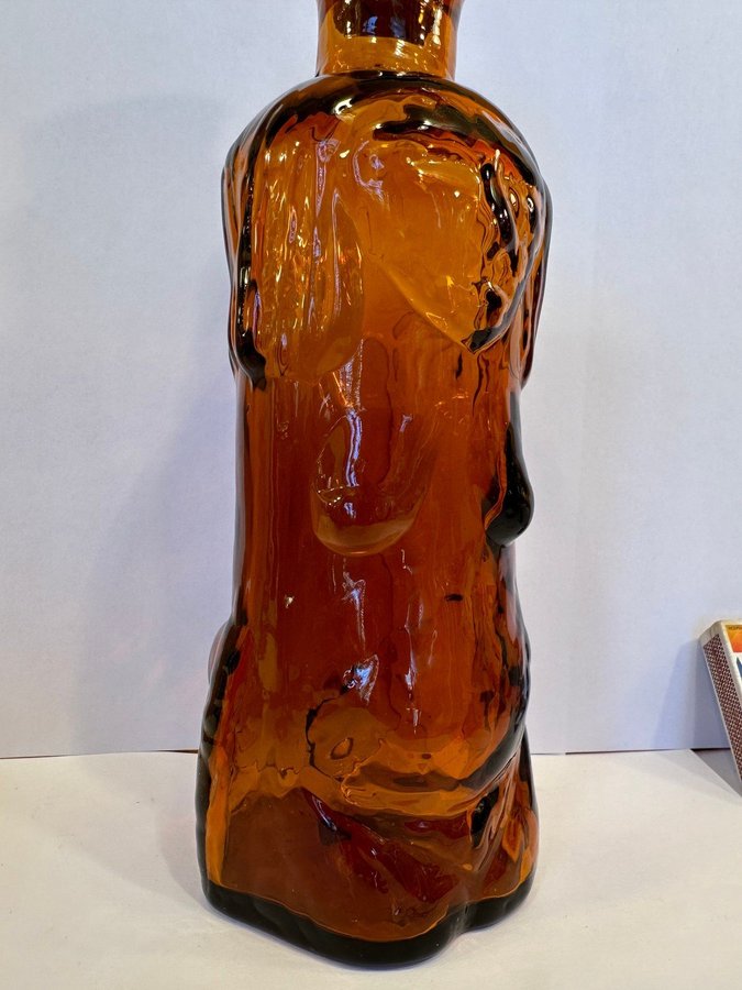 ERIK HÖGLUND Flaska glas naken kvinna signerad Boda 50 talet