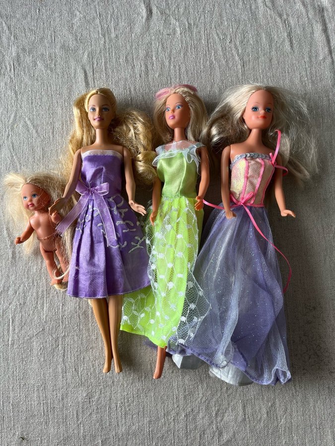Barbie dockor en Mattel två Simba och en liten Simba-docka