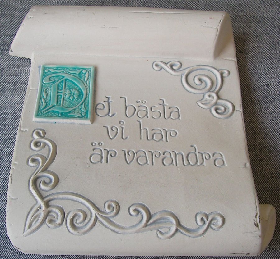 Vintage Keramiktavla Det Bästa vi har är Varandra Jie Aimo Nietosvuori