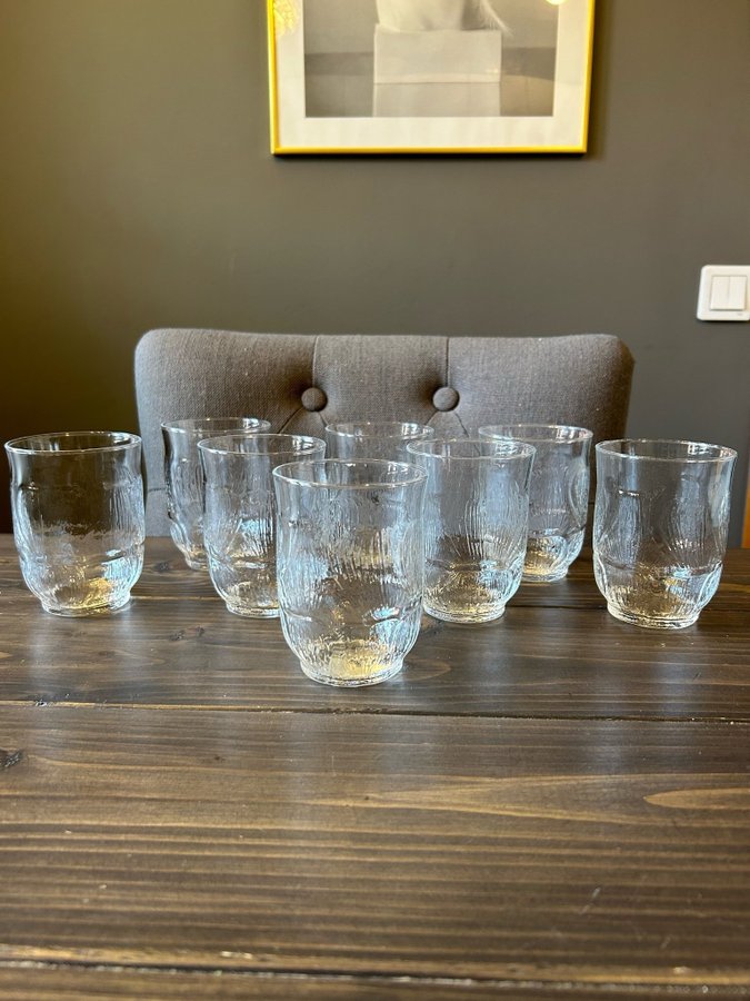 8st STORA DRICKSGLAS GLAS ARCOROC ASPEN LÖVET MYCKET FINT SKICK RETRO VINTAGE